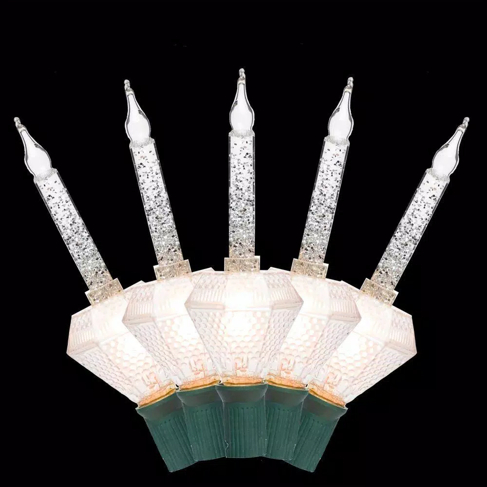 Brite Star 7-Light Clear and Silver Glitter Base Bubble Lights