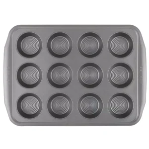 Circulon 12-Cup Gray Nonstick Bakeware Muffin Pan