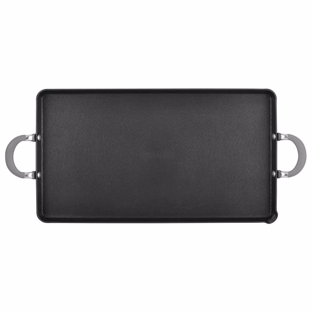 Circulon Elementum Hard-Anodized Nonstick Double Burner Griddle, 10-Inch x 18-Inch, Oyster Gray