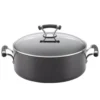 Circulon Contempo 7.5 qt. Hard-Anodized Aluminum Nonstick Stock Pot in Black with Glass Lid
