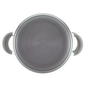 Circulon Elementum 5 Qt. Oyster Gray Hard-Anodized Nonstick Covered Multipot with Steamer Insert