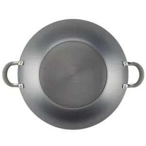 Circulon Elementum Hard-Anodized Nonstick Covered Wok with Side Handles, 14-Inch, Oyster Gray