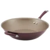 Circulon Symmetry Hard-Anodized Nonstick 14-Inch Stir Fry with Helper Handle, Merlot