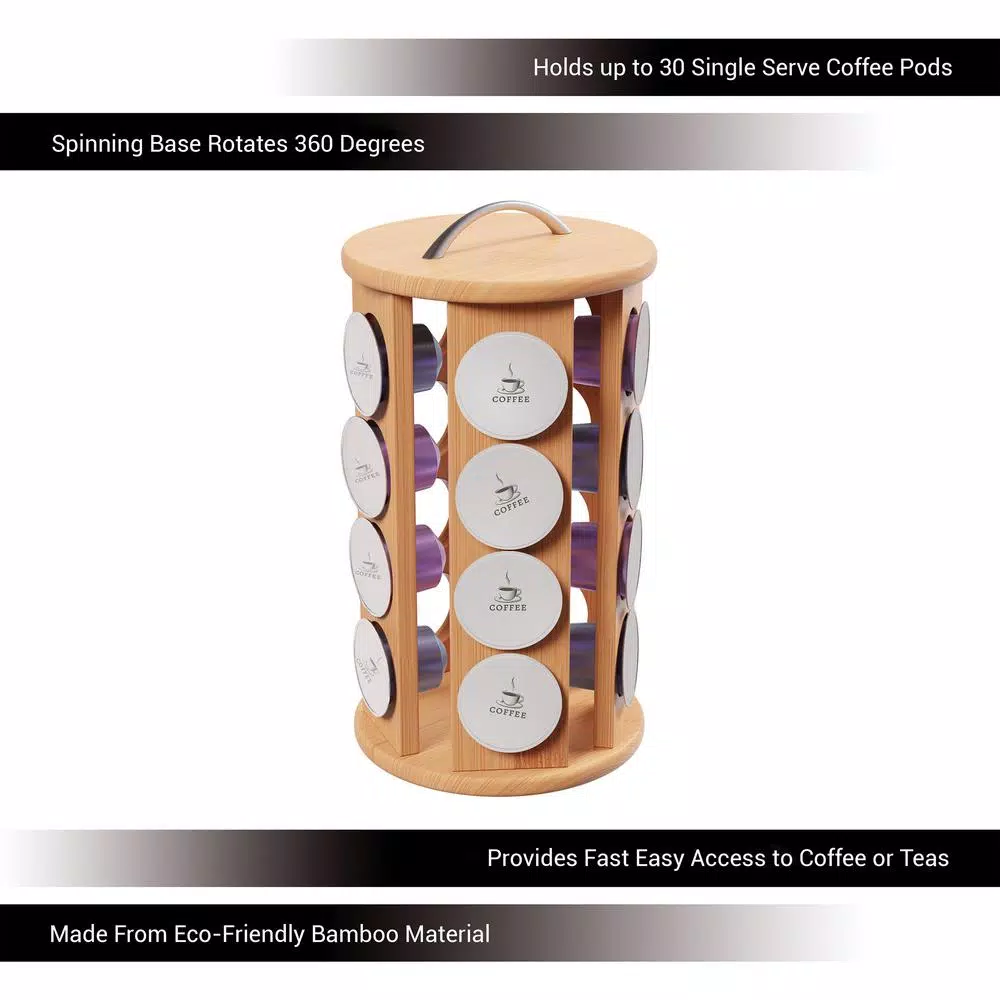 Classic Cuisine 30-Count Bamboo Coffee Pod Carousel