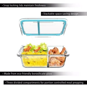 Classic Cuisine 8-Piece Glass Food Storage Containers with Snap Shut Lids