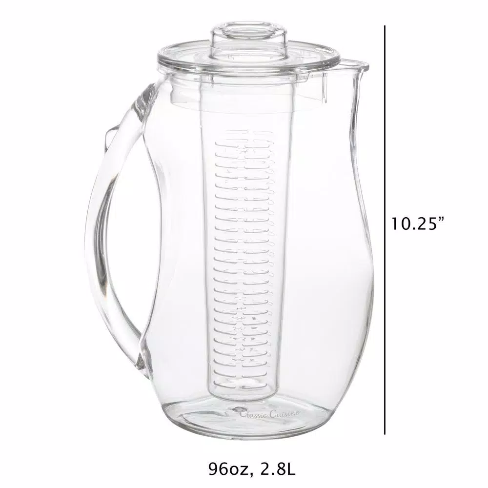 Classic Cuisine 96 oz. Clear Acrylic Infusion Pitcher