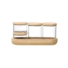 3R Studios 4-Piece Glass Containers with Cork Lids and Tray