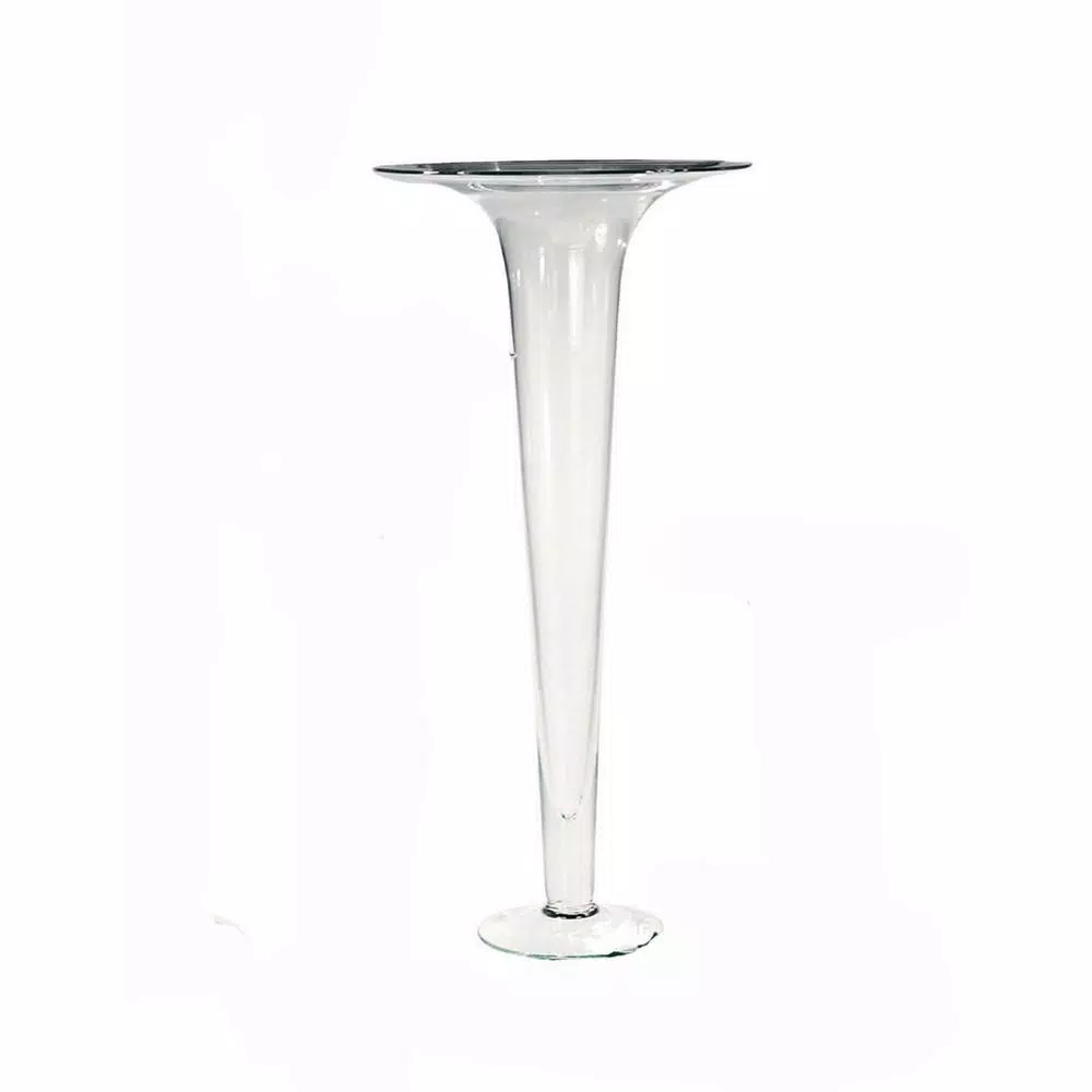 Abigails Trumpet Clear Glass Decorative Vase