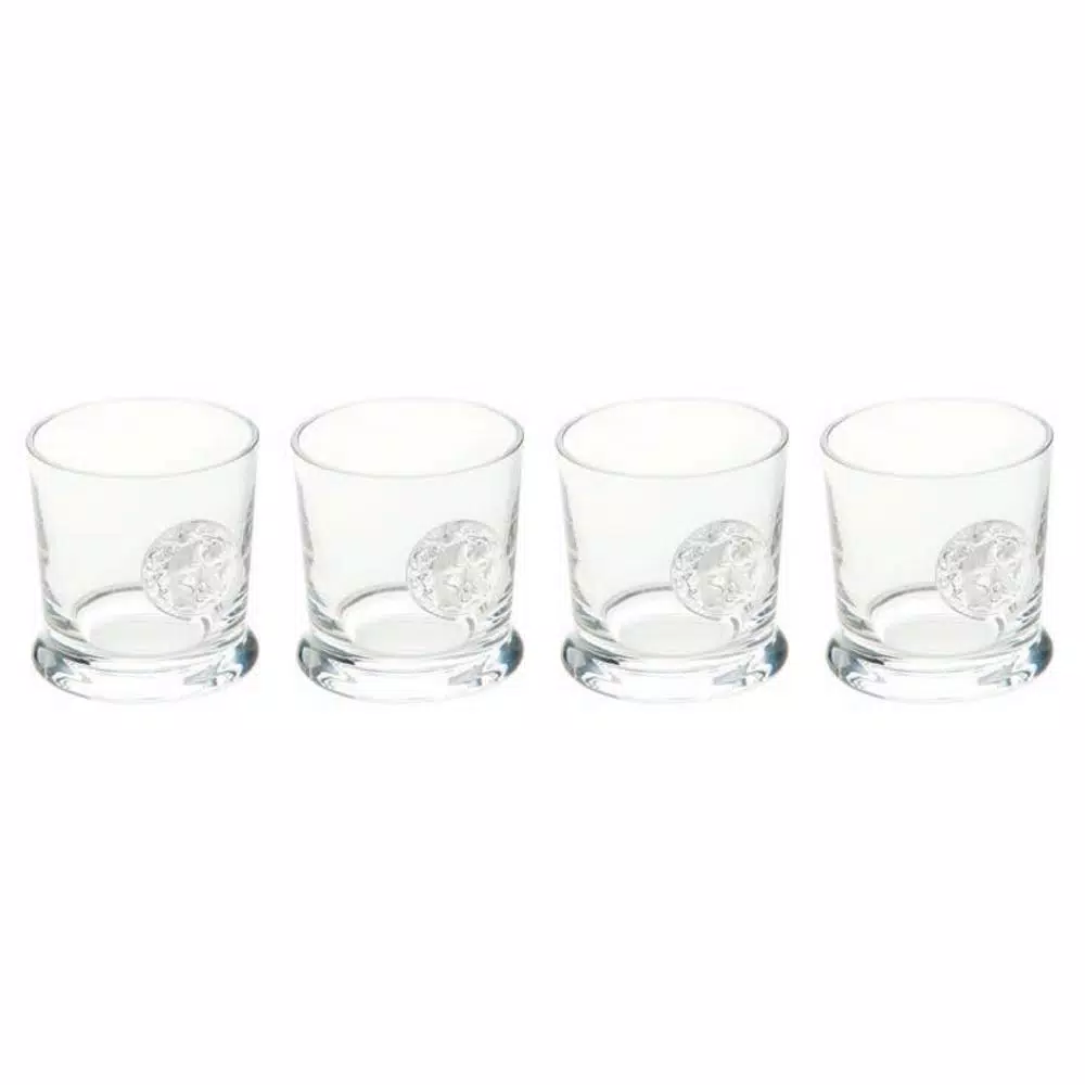 Abigails Lionshead 10 oz. 3.4 in. D x 3.75 in. H Double Old-Fashioned Glass (Set of 4)