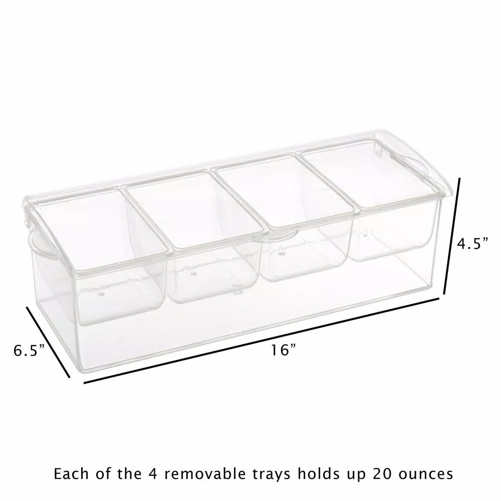 Classic Cuisine Cold Condiment Tray with Ice Chamber
