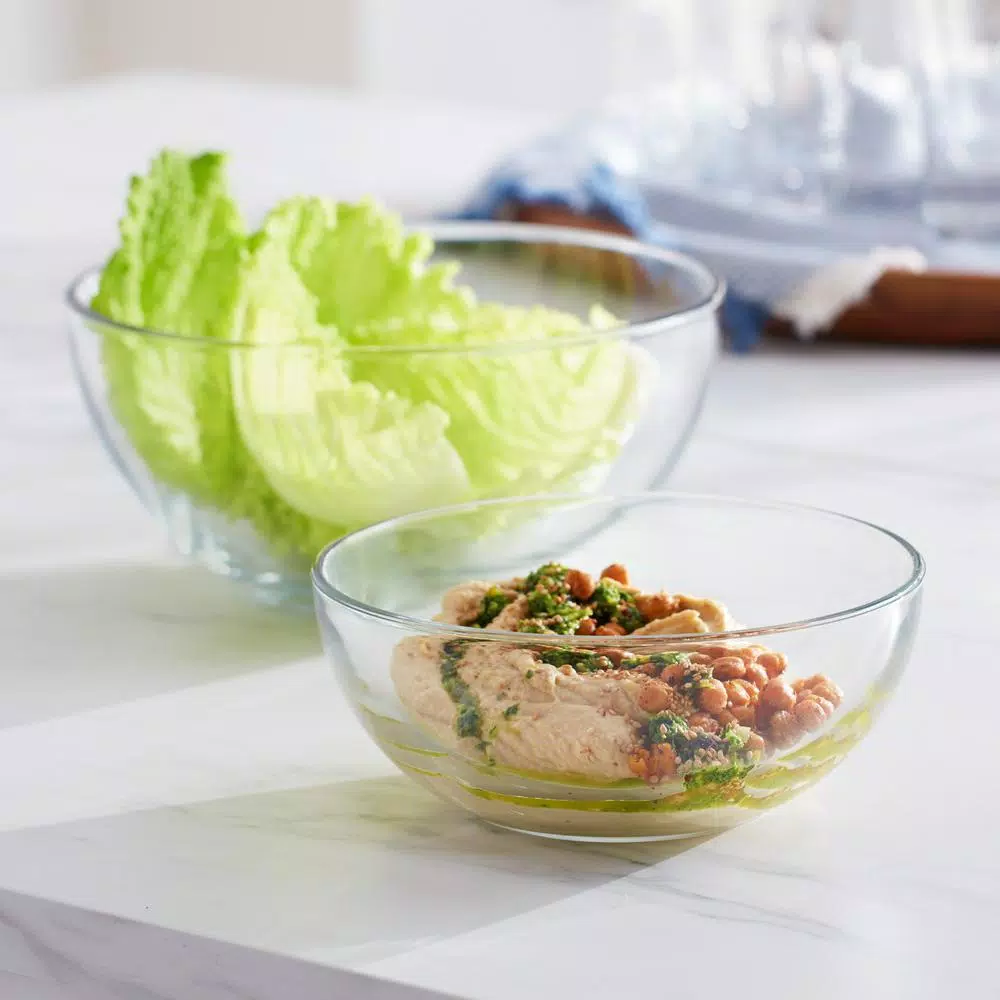 Libbey Selene 2-Piece, 8 in. and 10 in. Glass Serving Bowl Set