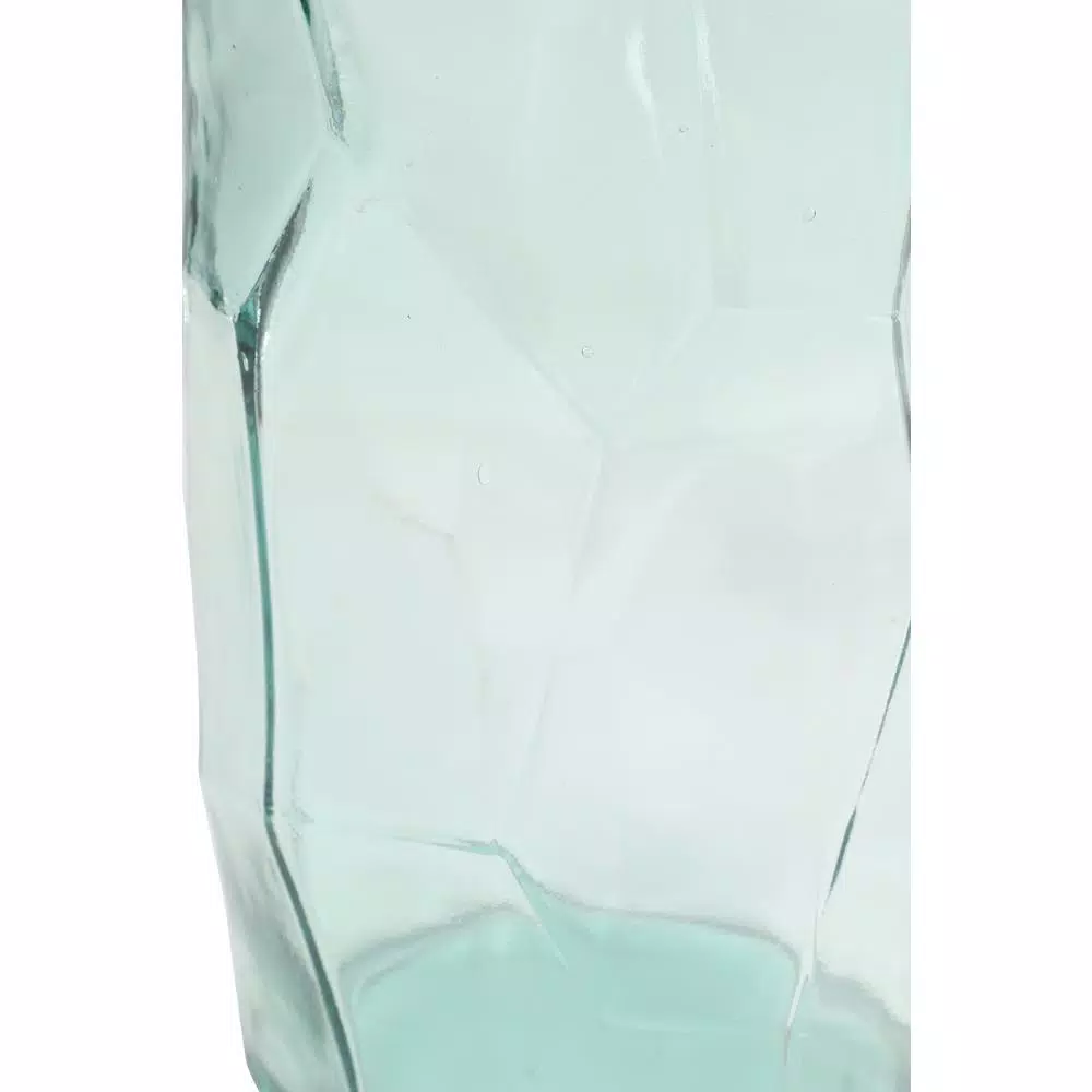 LITTON LANE Extra Large Decorative Soda Lime Glass Flower Vase with Angular, Geometric Body