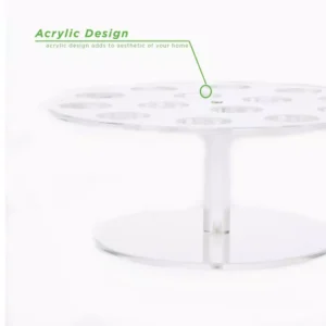 Mind Reader 9.75 in. W x 4.25 in. H x 9.75 in. L Round Clear Acrylic 14-Slot Ice Cream Cone Holder Food Cone Serving Tray