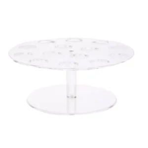 Mind Reader 9.75 in. W x 4.25 in. H x 9.75 in. L Round Clear Acrylic 14-Slot Ice Cream Cone Holder Food Cone Serving Tray