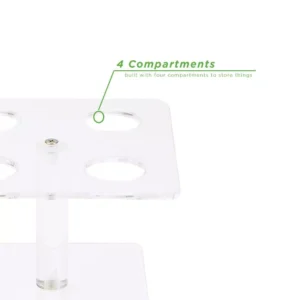 Mind Reader 6 in. W x 4 in. H x 6 in. L Square Clear Acrylic 4-Slot Ice Cream Cone Holder, Food Cone, Sushi Roll Serving Tray