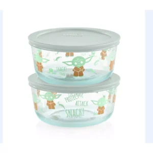 Pyrex Star Wars The Child 4-Piece Decorated Glass Storage Container Set with Lids