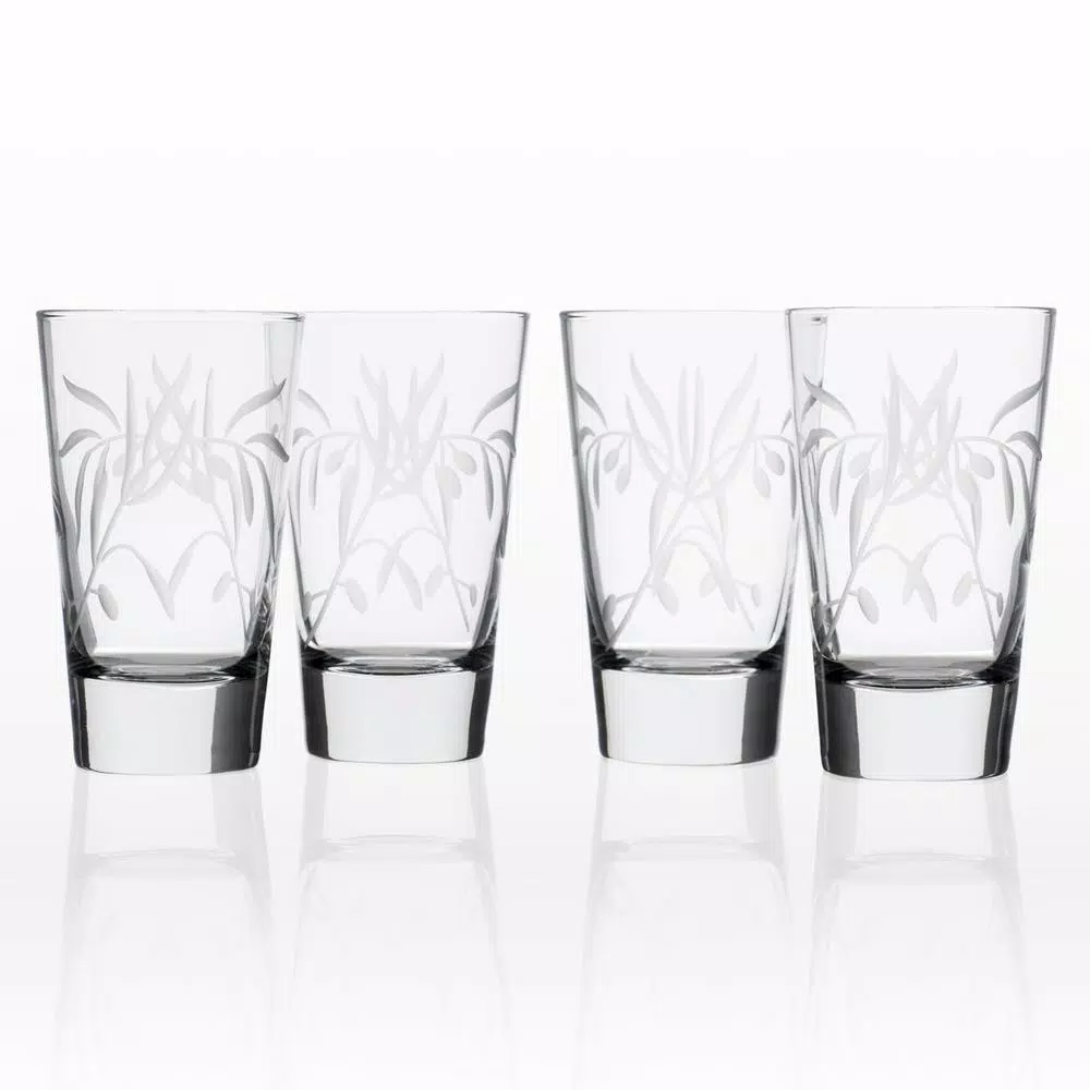 Rolf Glass Olive Branch Clear 15.5 oz. Highball Glass (Set of 4)