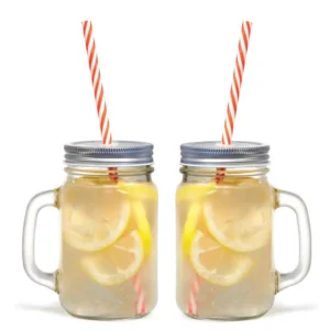 Starfrit 12-Piece Glass Mason Jar Set with Eco-Friendly Reusable Straws