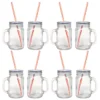 Starfrit 12-Piece Glass Mason Jar Set with Eco-Friendly Reusable Straws