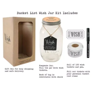 Stonebriar Collection Top Shelf Glass Bucket List Wish Jar