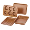 Ayesha Curry Ayesha Bakeware Toaster Oven Baking Set, Copper, 4-Piece
