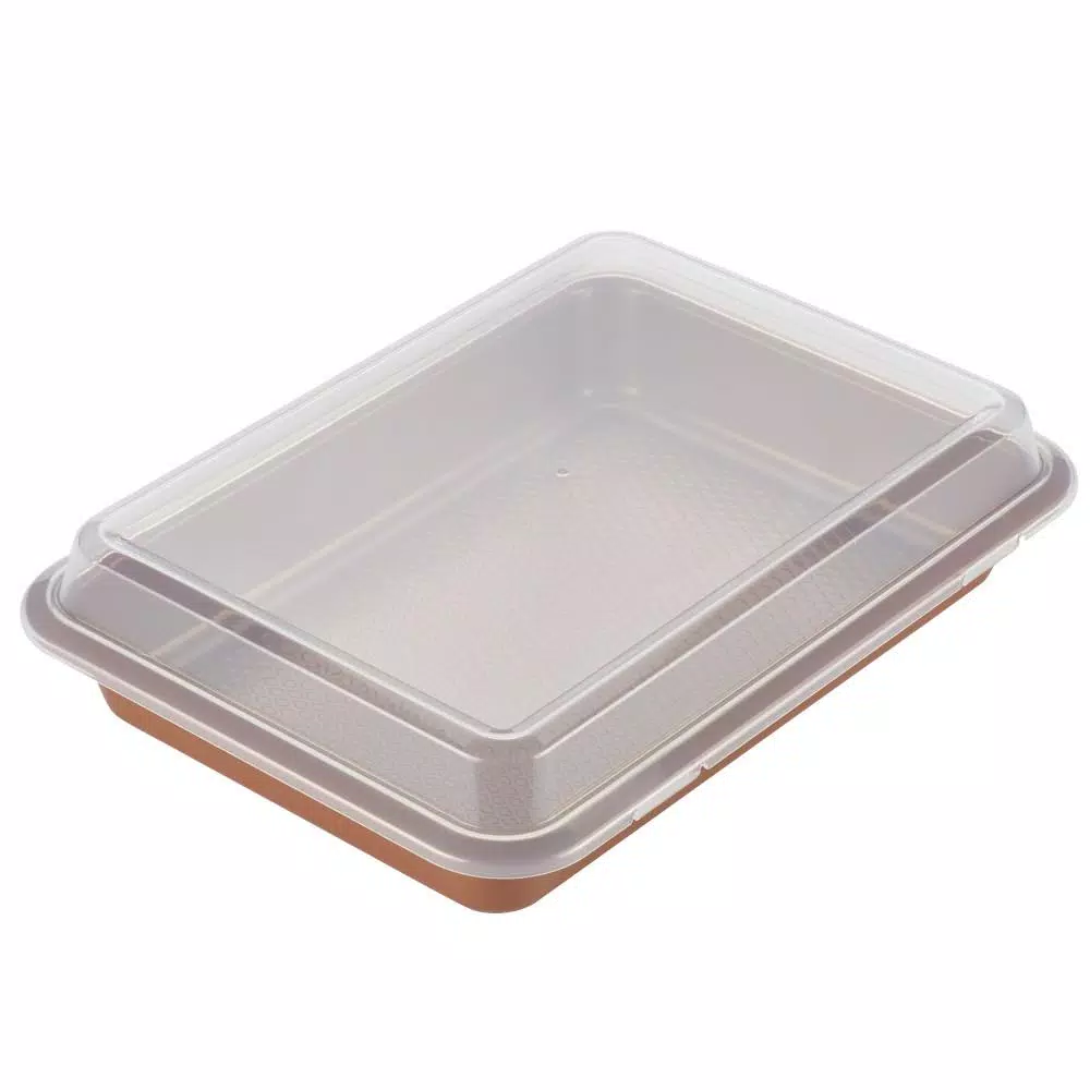 Ayesha Curry 9 in. x 13 in. Copper Bakeware Covered Cake Pan
