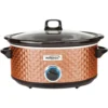 Brentwood Appliances Diamond 7 Qt. Copper Slow Cooker with Tempered Glass Lid