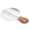 Creative Home Natural Marble 12-1/8 in. x 8 in. x 1/2 in. H White Cheese Serving Paddle Board with Stainless Steel Copper Trim Handle