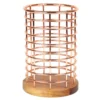 Creative Home Deluxe Acacia Copper Wood and Iron Wire Utensil Tool Holder Crock