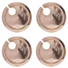 Old Dutch .75 in. x 9.75 in. x 9.75 in. Hammered Copper Buffet Plates with Wine Glass Holder (Set of 4)