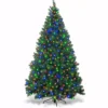 Costway 7.5 ft. Pre-Lit Dense Artificial Christmas Tree Hinged with 550 Multi-Color Lights and Stand