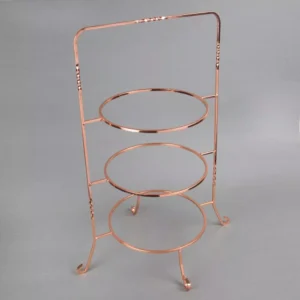 Creative Home 3-Tier Copper Plated Dinner Plate Rack, Party Food Server, Serving Rack, Fruit Presentation, Party Food Server Display