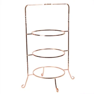 Creative Home 3-Tier Copper Plated Dinner Plate Rack, Party Food Server, Serving Rack, Fruit Presentation, Party Food Server Display