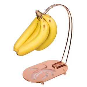 Creative Home Copper Plated Metal Banana Hanger Fruit Organizer for Kitchen Dinning Table Decoration
