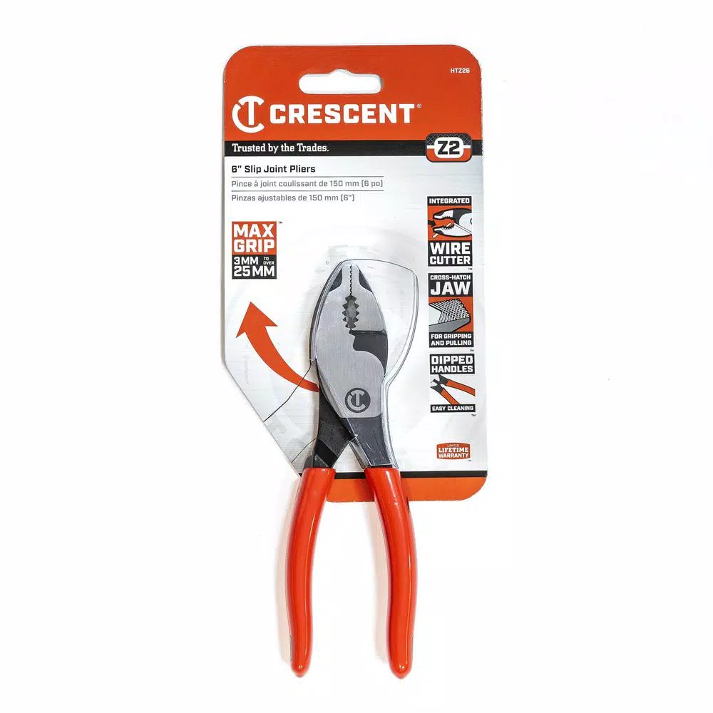 Crescent 6 in. Z2 Dipped Handle Slip Joint Pliers