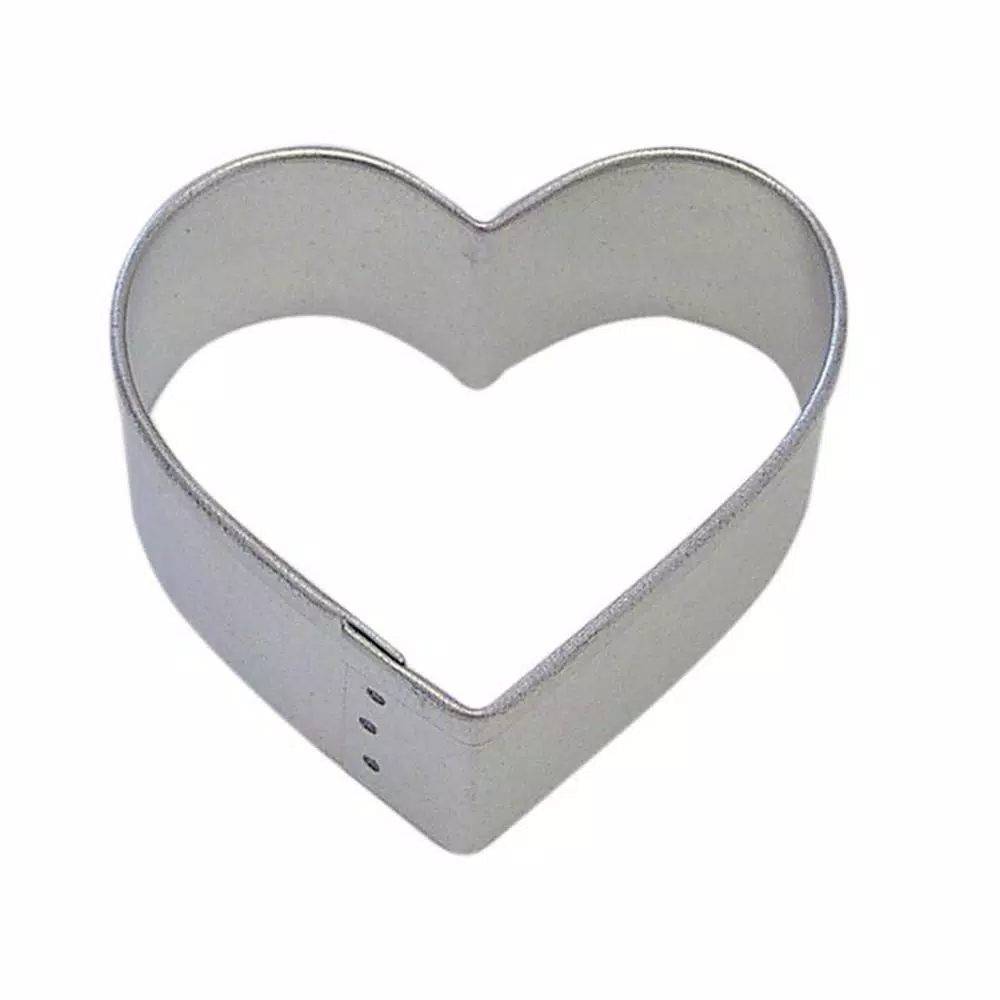 CybrTrayd 12-Piece 2.25 in. Heart Tinplated Steel Cookie Cutter & Recipe