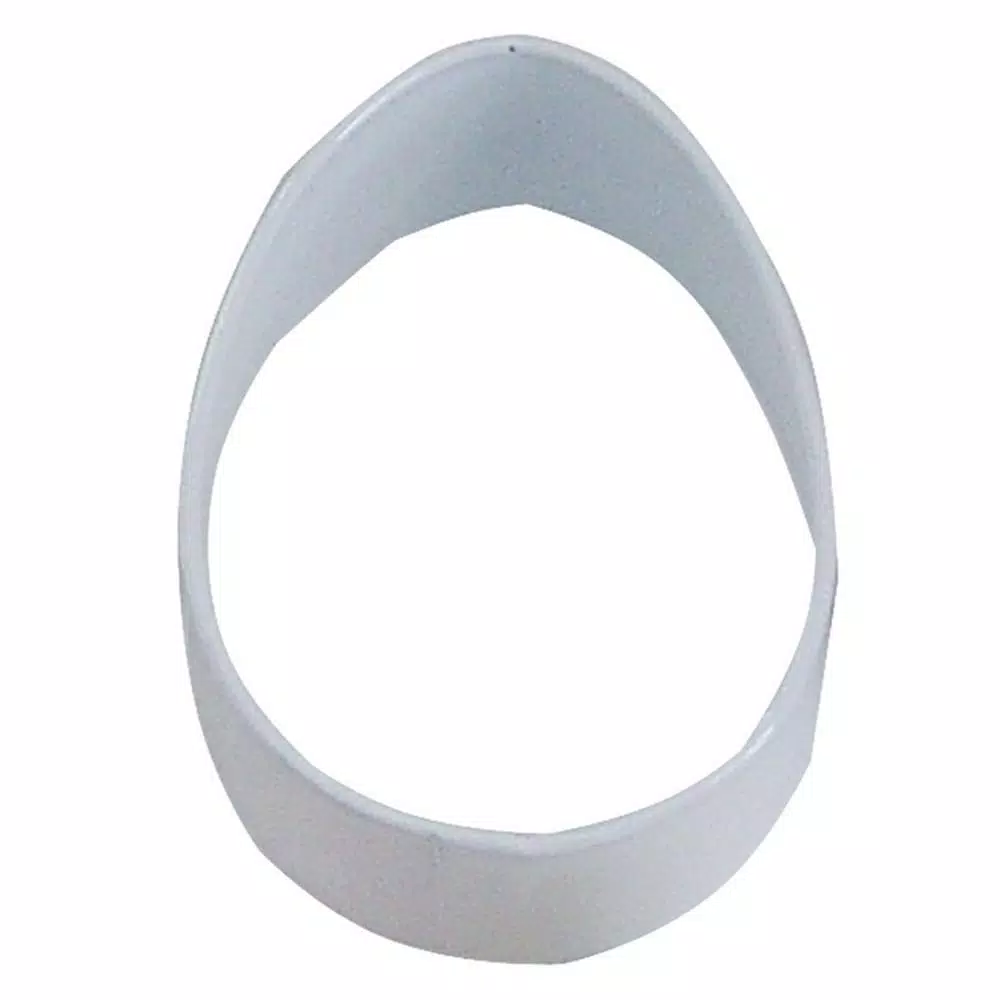 CybrTrayd 12-Piece 2.5 in. Easter Egg White Polyresin Cookie Cutter/Recipe