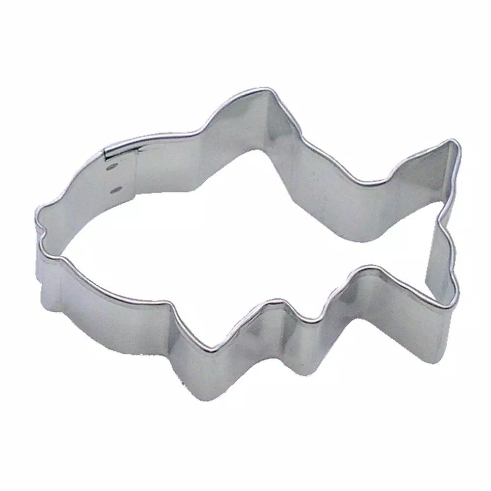 CybrTrayd 12-Piece 3 in. Fish Tinplated Steel Cookie Cutter and Cookie Recipe