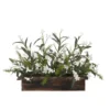 D&W Silks 30 in. Indoor White Phlox Flowers in Rectangle Wooden Planter