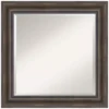 Amanti Art Rustic 25 in. W x 25 in. H Framed Square Beveled Edge Bathroom Vanity Mirror in Dark Brown Distressed