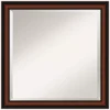 Amanti Art Cyprus 23 in. W x 23 in. H Framed Square Beveled Edge Bathroom Vanity Mirror in Dark Brown Walnut