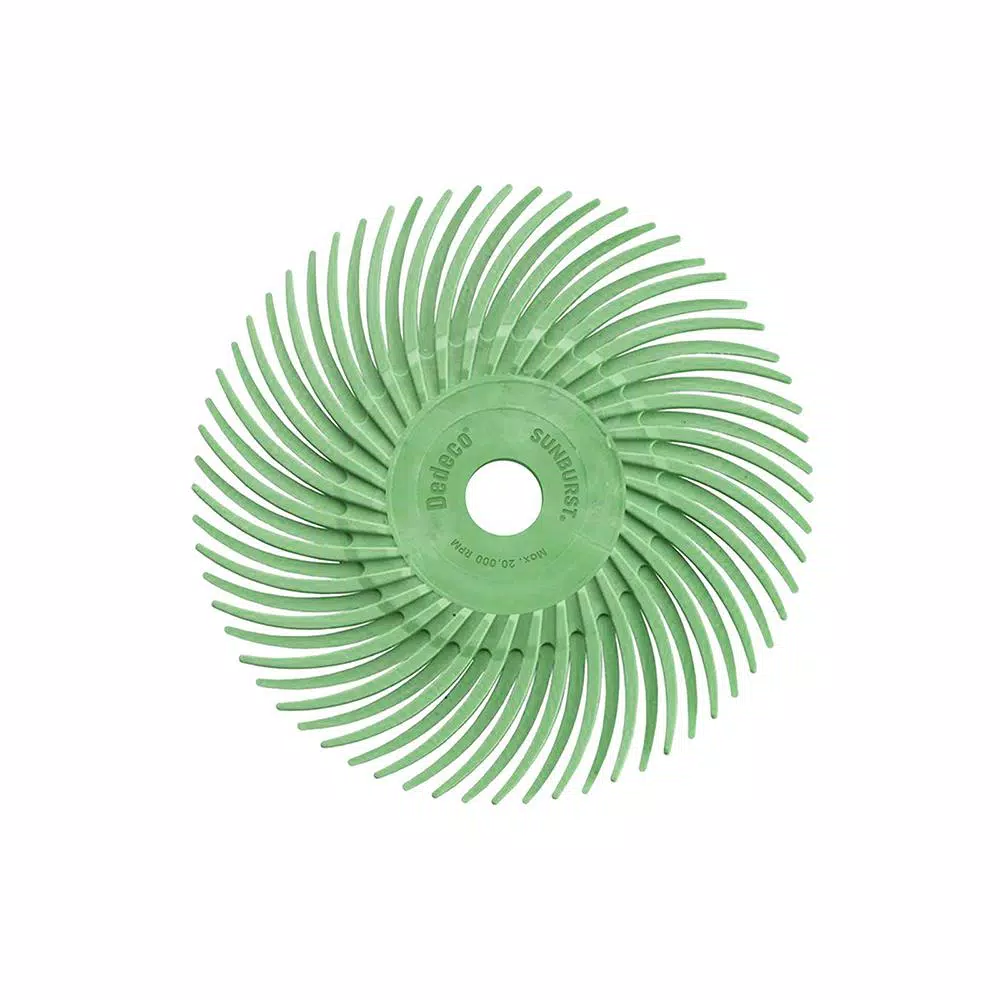 Dedeco Sunburst 3 in. Radial Discs 3/8 in. 1 mic Ultra-Fine Arbor Thermoplastic Cleaning and Polishing Tool (12-Pack)