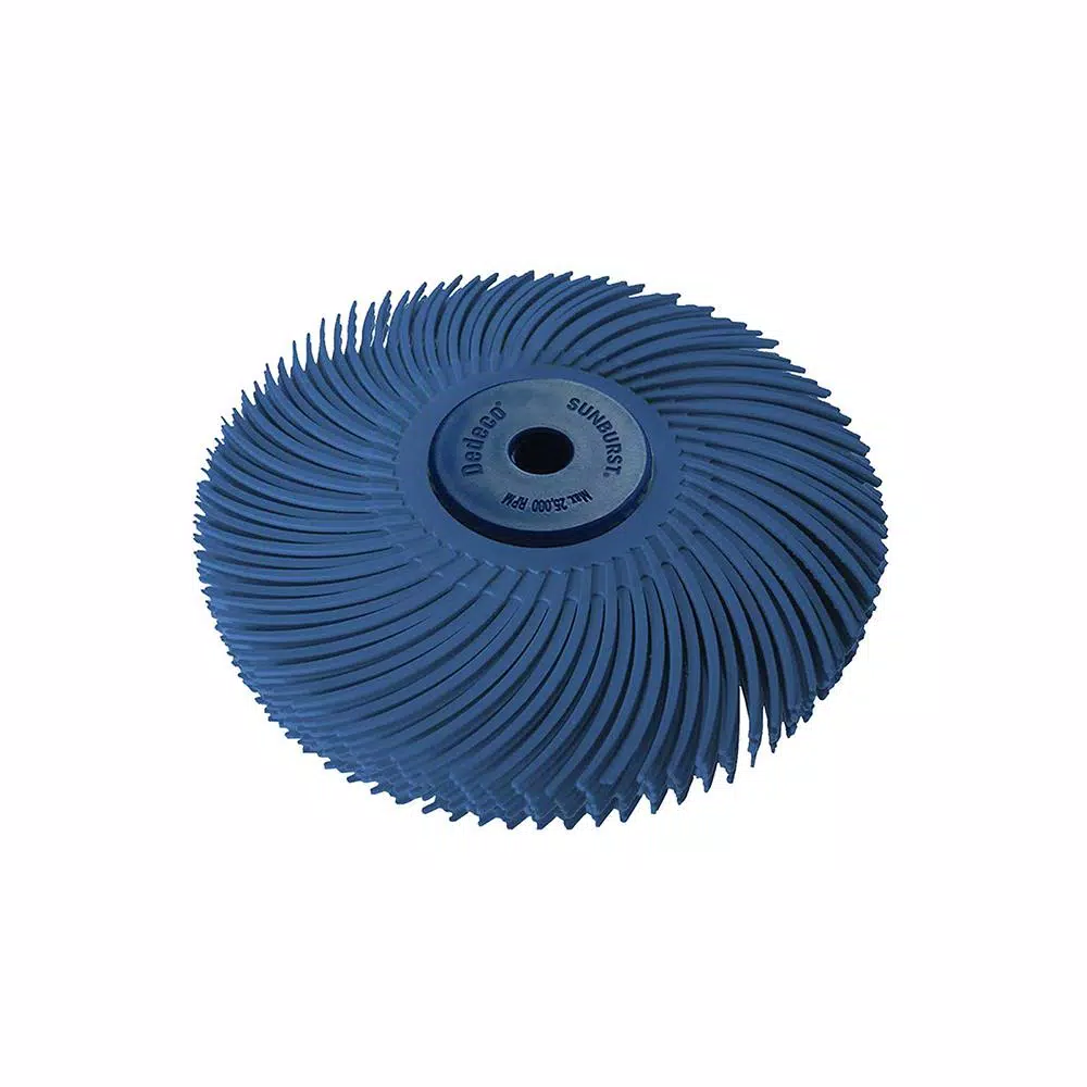Dedeco Sunburst 3 in. 6-Ply Radial Discs 1/4 in. Fine 400-Grit Arbor Thermoplastic Cleaning and Polishing Tool