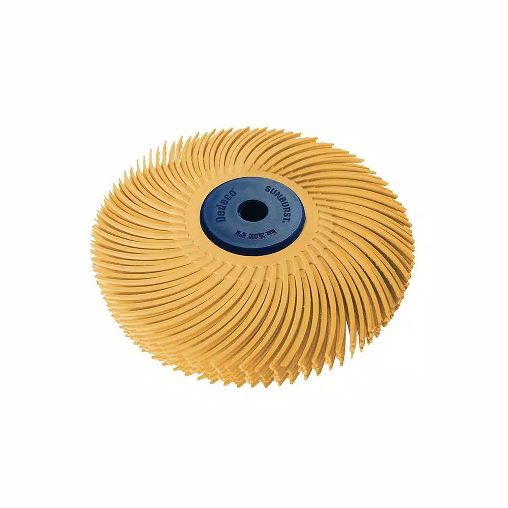 Dedeco Sunburst 3 in. 6-Ply Radial Discs 1/4 in. 6 mic X-Fine Arbor Thermoplastic Cleaning and Polishing Tool