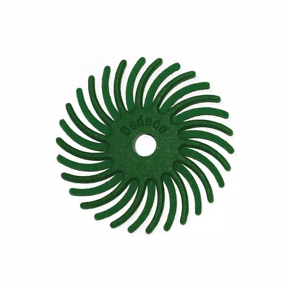 Dedeco Sunburst 1 in. Radial Discs - 1/8 in. 120-Grit Medium Arbor Rotary Cleaning and Polishing Tool (12-Pack)