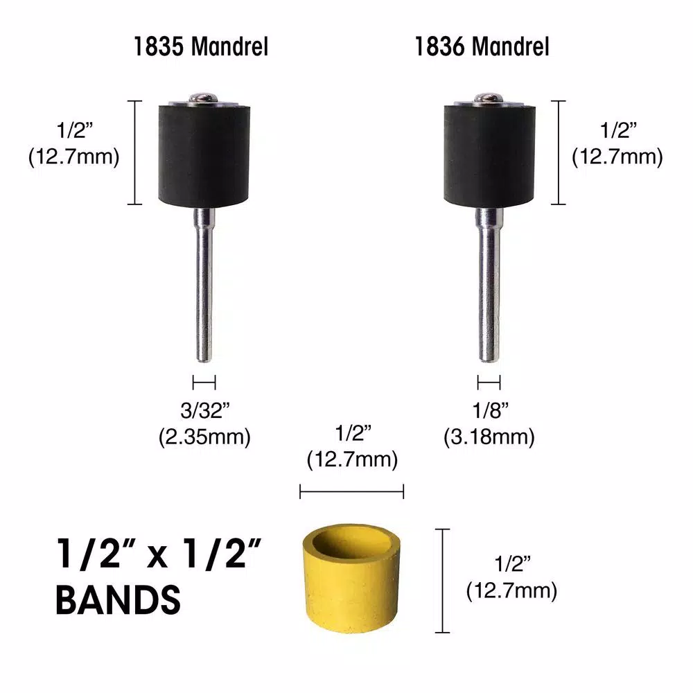 Dedeco Sunburst 1/2 in. x 1/2 in. Bands -Cylinder Thermoplastic Sanding and Polishing Tool, Ultra-Fine 1 Micron (12-Pack)