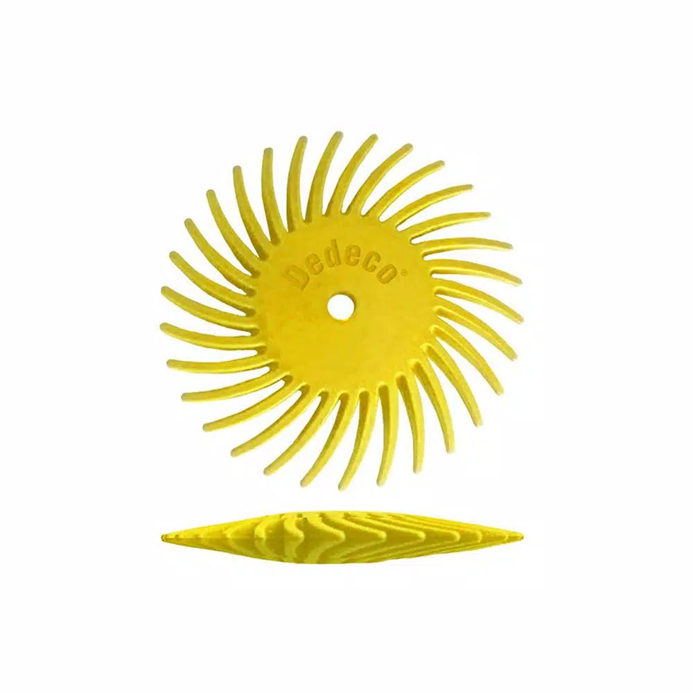 Dedeco Sunburst 7/8 in. Knife-Edge Radial Discs - 1/16 in. Coarse 80-Grit Arbor Rotary Cleaning Tool (12-Pack)