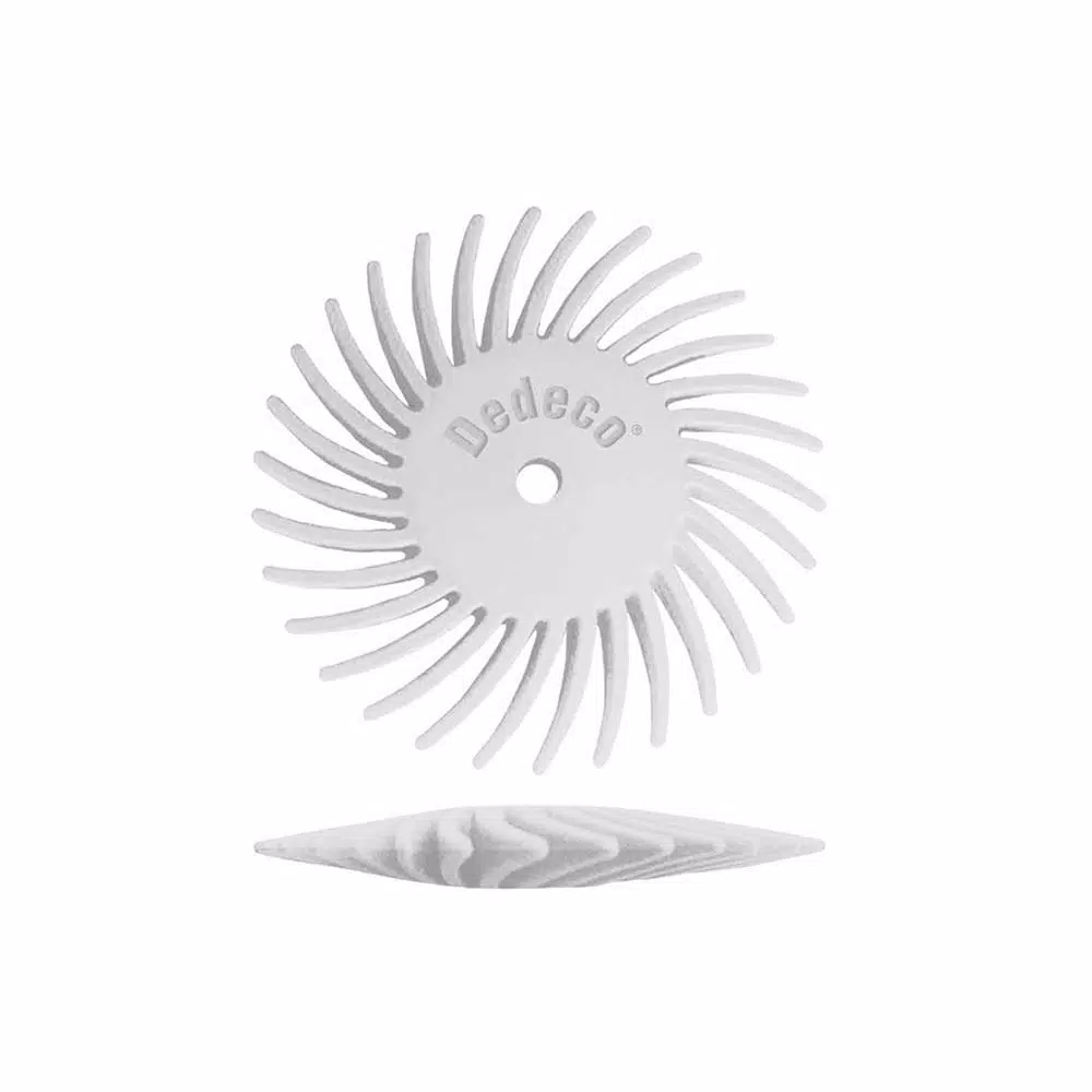 Dedeco Sunburst 7/8 in. x 1/16 in. 120-Grit Medium Knife-Edge Radial Discs Arbor Rotary Polishing Tool (12-Pack)