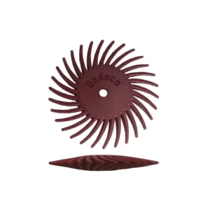 Dedeco Sunburst 7/8 in. Knife-Edge Radial Discs - 1/16 in. Standard 220-Grit Arbor Rotary Polishing Tool (48-Pack)