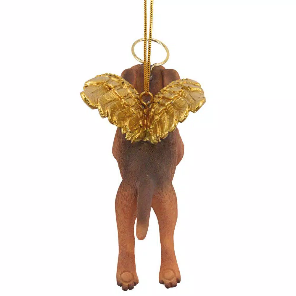 Design Toscano 3 in. Honor the Pooch Dachshund Holiday Dog Angel Ornament